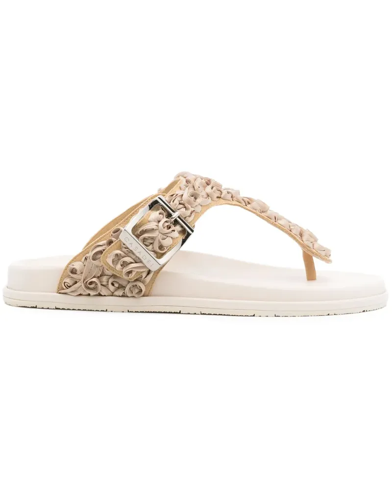Casadei Pantoletten mit T-Riemen - Nude Nude