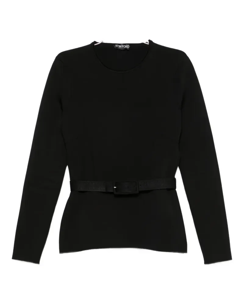 Tom Ford belted long-sleeve sweater - Schwarz Schwarz