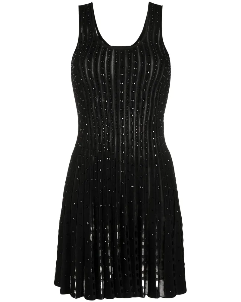 Versace Minikleid aus Plissee-Strick - Schwarz Schwarz
