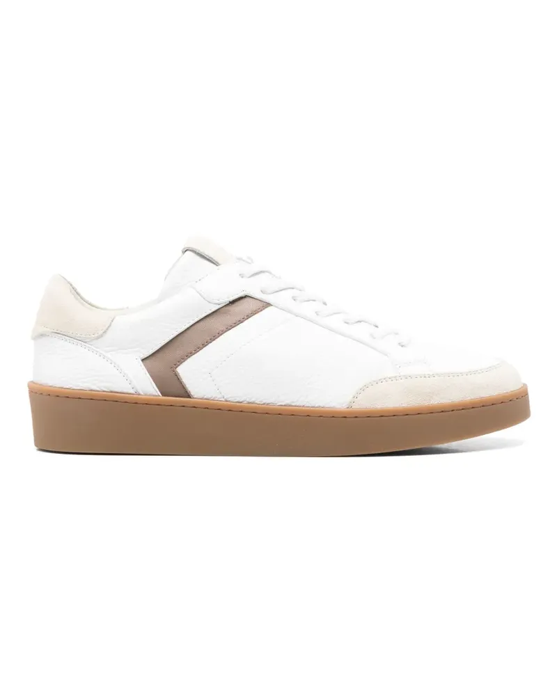 Canali Nuvola panelled lace-up leather sneakers - Weiß Weiß