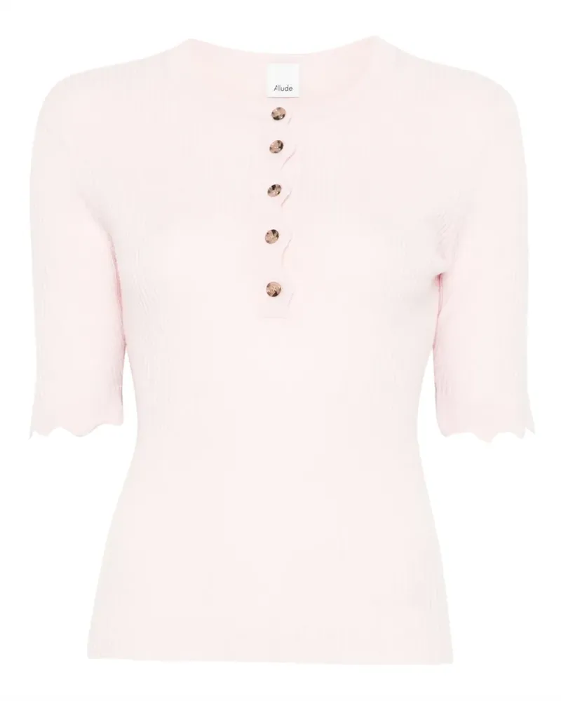 ALLUDE button-fastening ribbed top - Rosa Rosa
