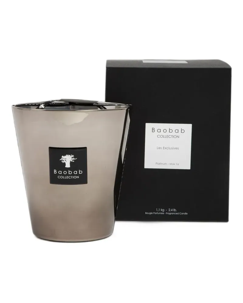Baobab Collection Platinum Kerze mit Logo-Patch - Silber Silber
