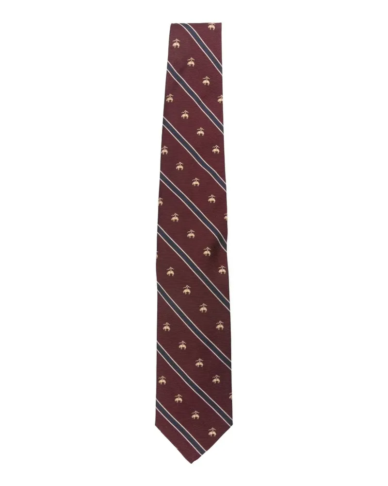 Brooks Brothers Gestreifte Krawatte mit Logo Rot