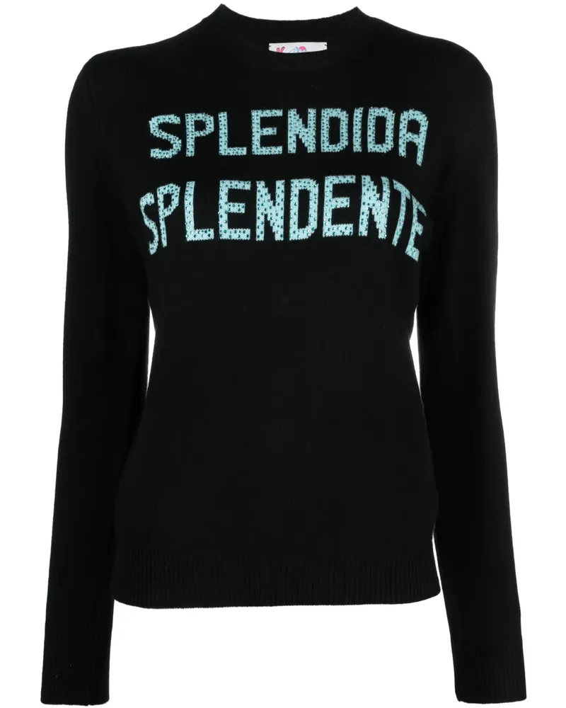 MC2 Saint Barth La Vedo Grigia Jacquard-Pullover - Schwarz Schwarz