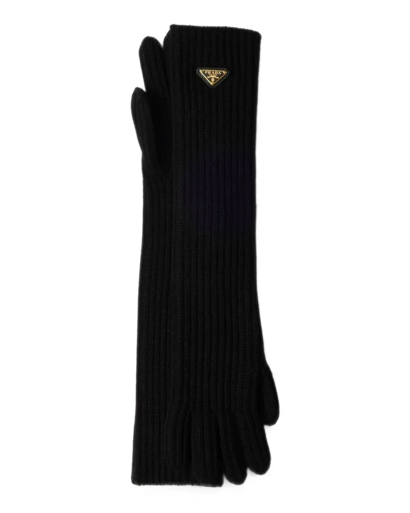 Prada Gestrickte Handschuhe - Schwarz Schwarz