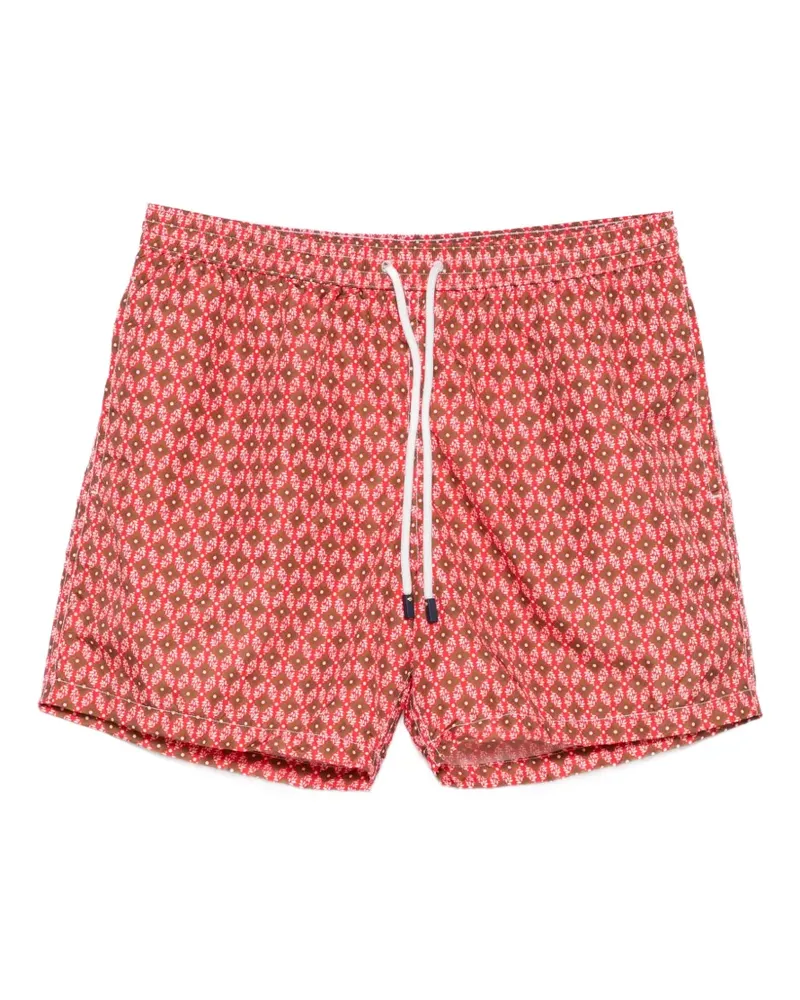 BARBA floral-print drawstring swim shorts - Rot Rot