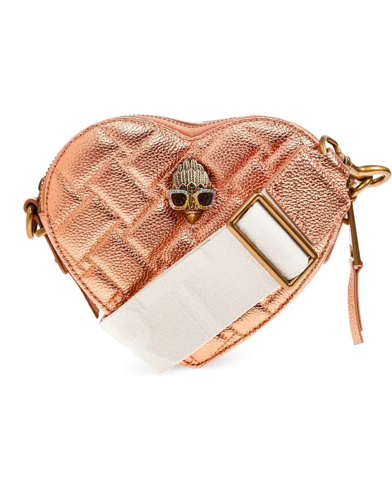 Kurt Geiger Kensington quilted heart cross body bag - Orange Orange