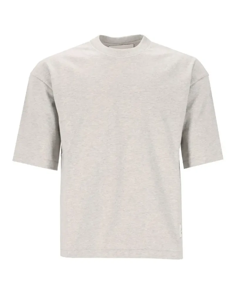 AMI Paris T-Shirt mit Logo-Patch - Grau Grau