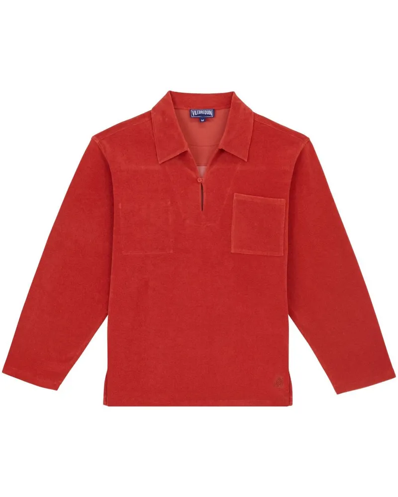 Vilebrequin Poloshirt aus Frottee Rot