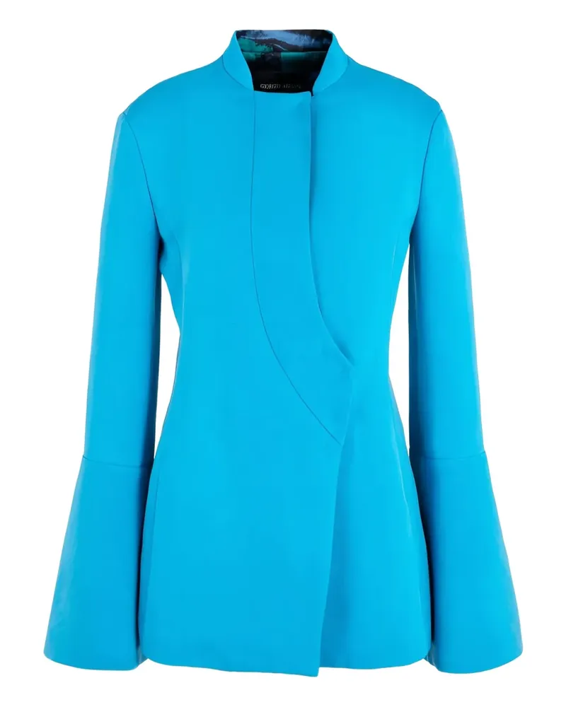 Giorgio Armani Ausgestellter Blazer ohne Kragen - Blau Blau