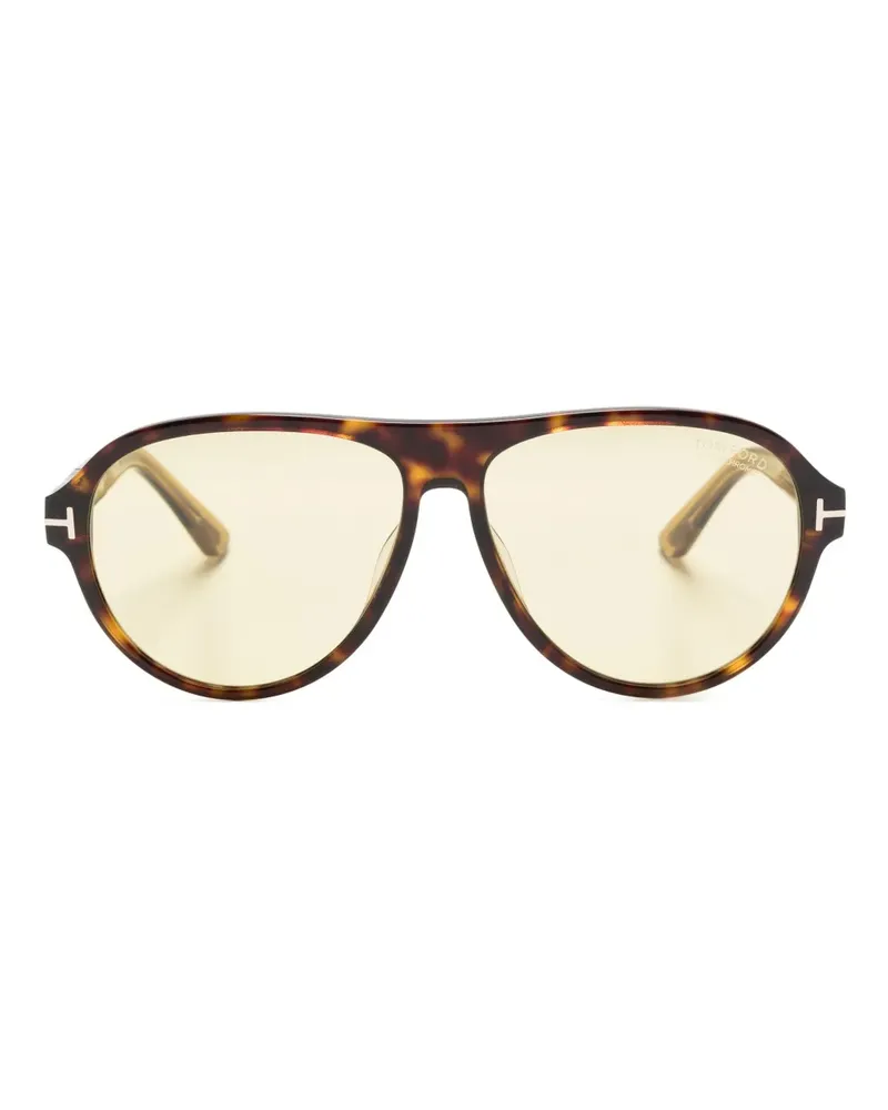 Tom Ford Quincy Sonnenbrille mit Oversized-Gestell - Braun Braun