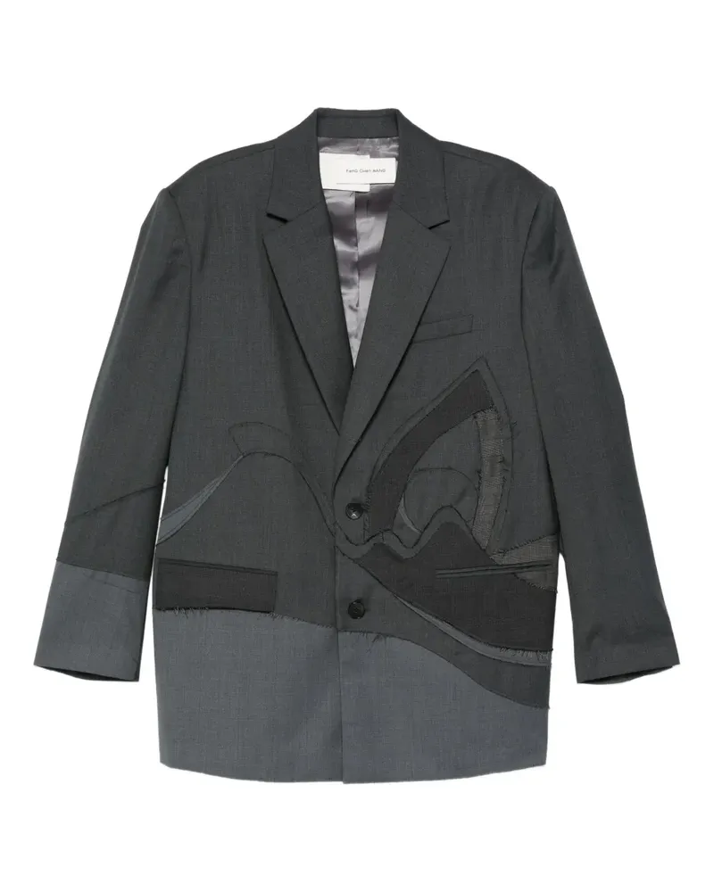 Feng Chen Wang Einreihiges Sakko im Patchwork-Look - Grau Grau