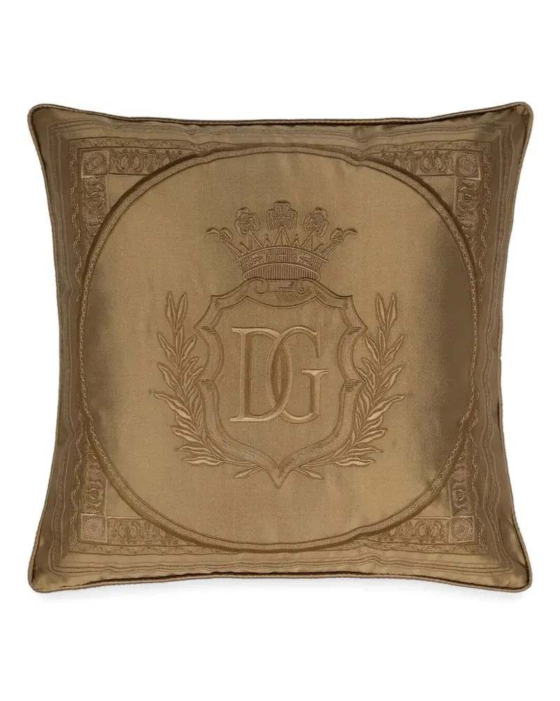 Dolce & Gabbana Kissen mit DG-Prägung (60cm x 60cm) - Braun Braun