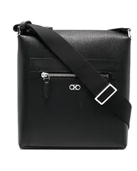 Ferragamo Kuriertasche mit Logo-Schild Schwarz