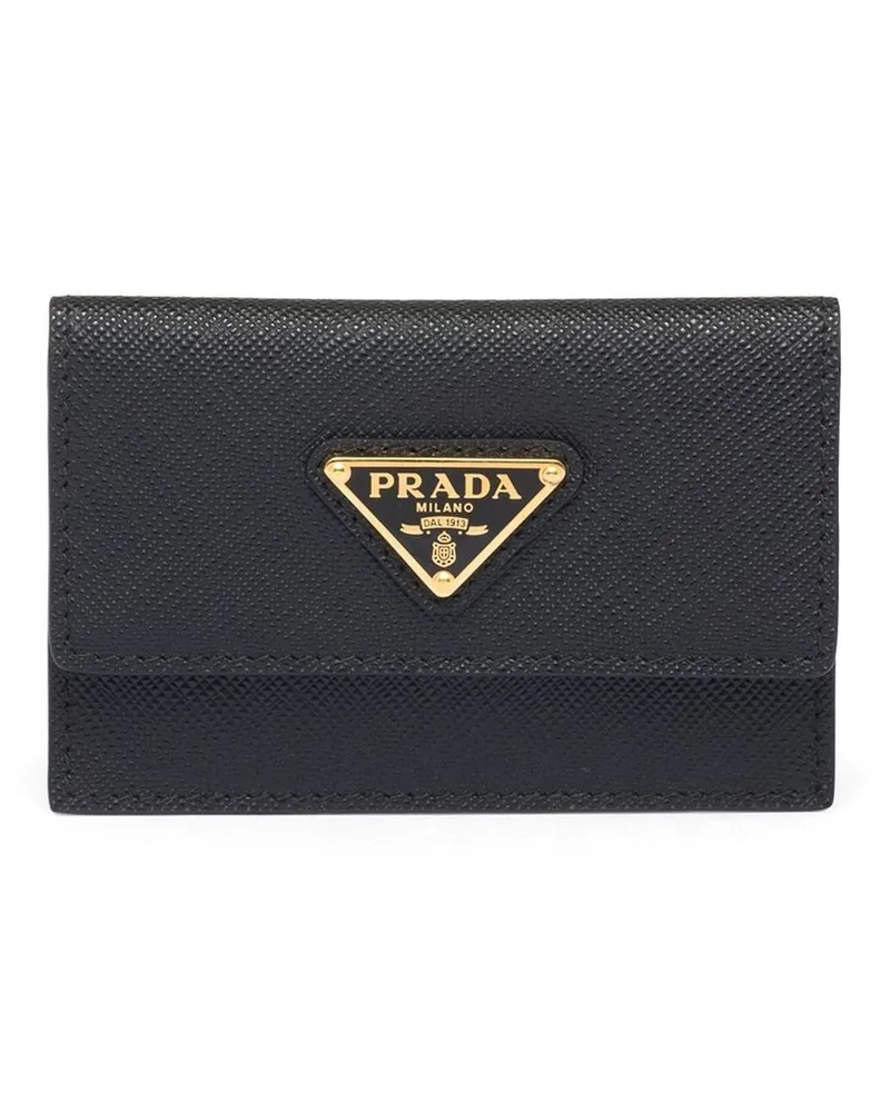 Prada Kartenetui mit Schild - Schwarz Schwarz