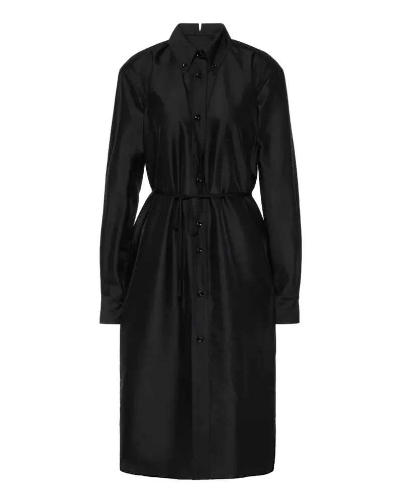 Maison Margiela Midikleid mit umgeschlagenem Kragen - Schwarz Schwarz