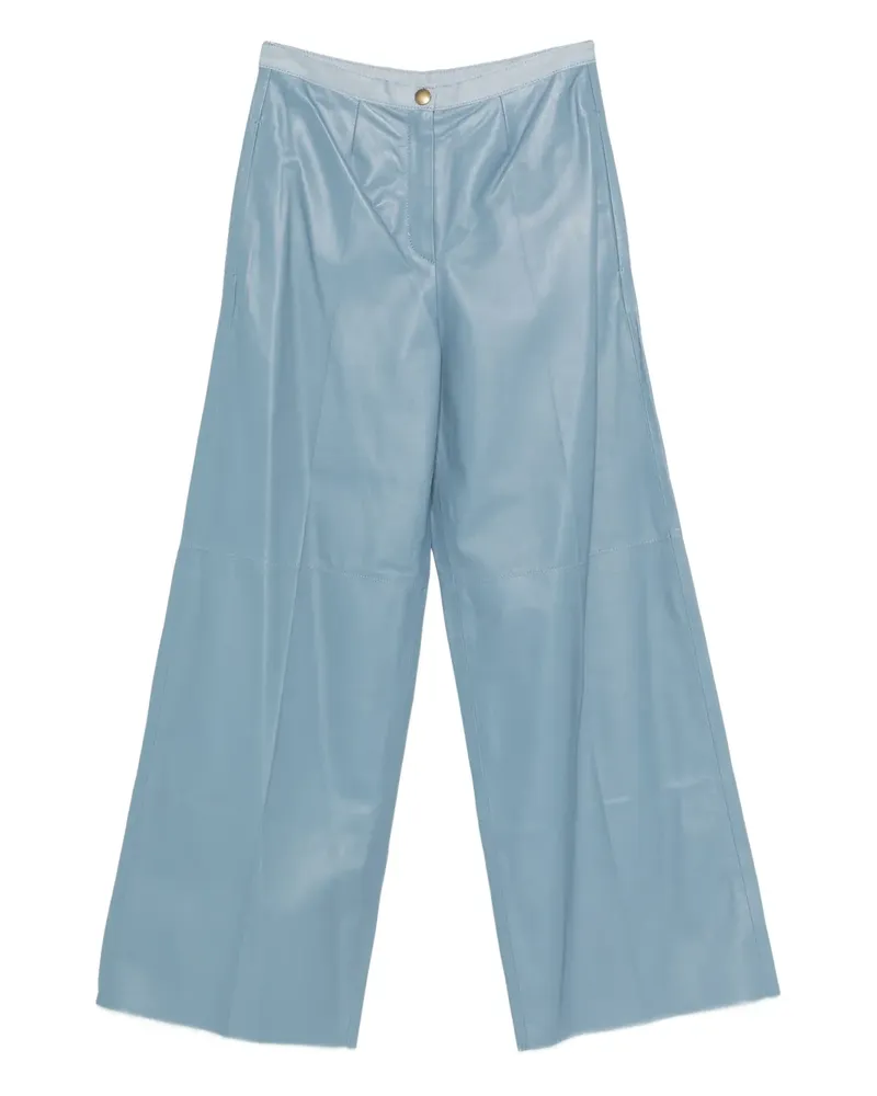 forte_forte Schlaghose aus Leder - Blau Blau