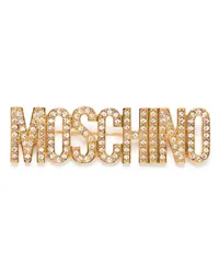 Moschino Brosche mit Kristallen Gold