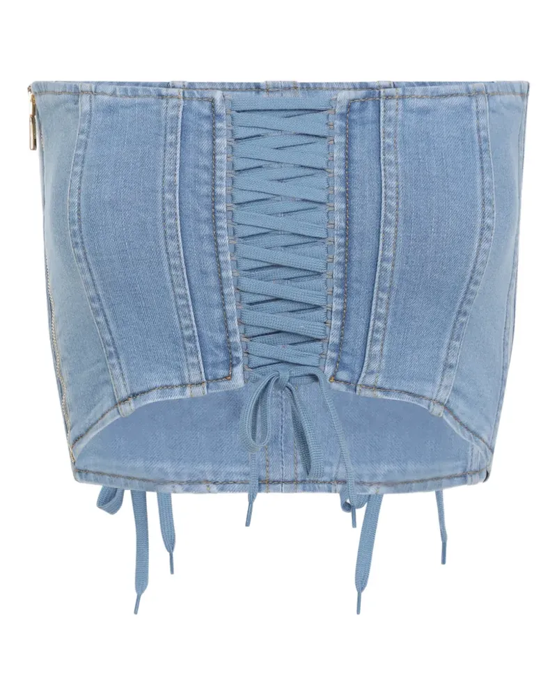 Elisabetta Franchi lace-up top - Blau Blau