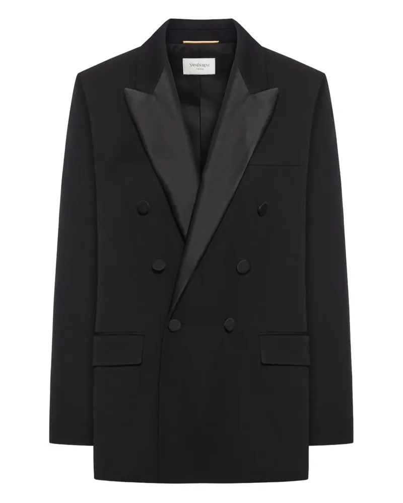 Saint Laurent Doppelreihiger Blazer - Schwarz Schwarz