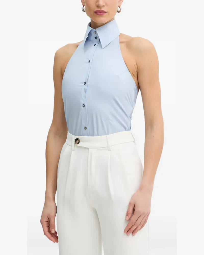 Karl Lagerfeld halterneck back-tie top - Blau Blau