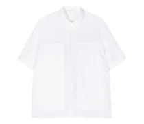 Kurzärmeliges Hemd mit Ziernähten - Weiß
