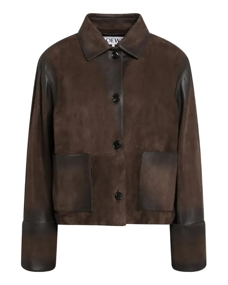 Loewe Wildlederjacke mit Umschlag - Braun Braun