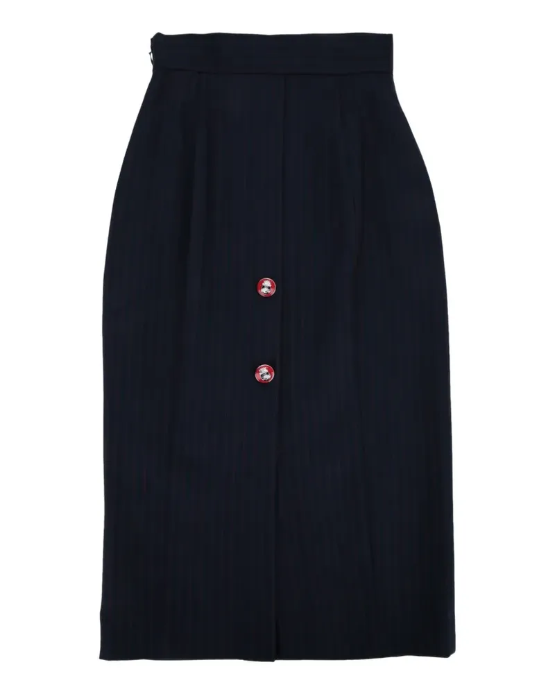 Elisabetta Franchi pinstriped skirt in cool wool fabric - Blau Blau