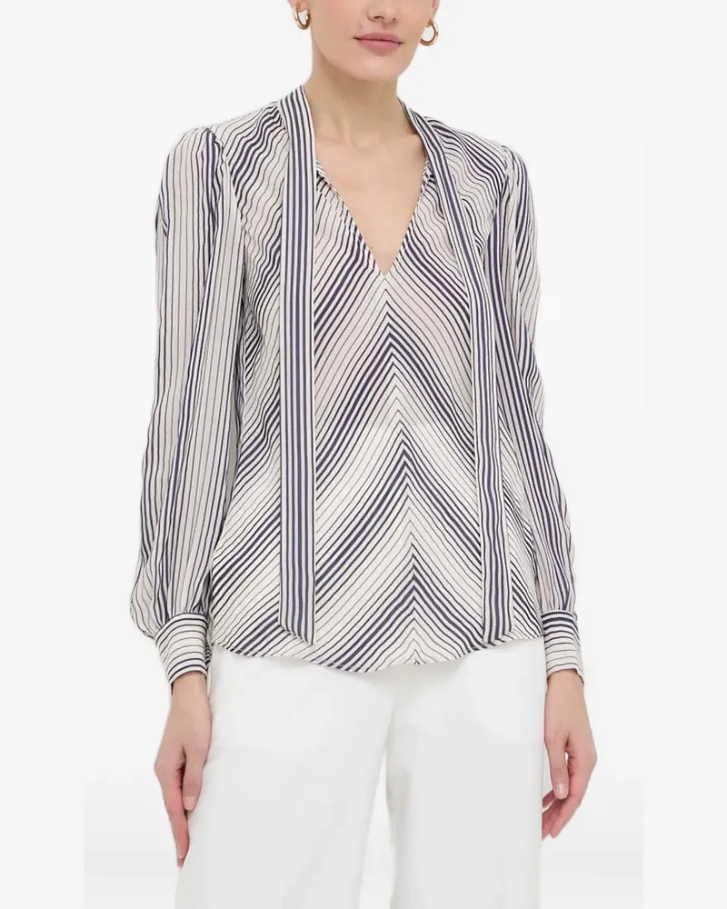 Twin-Set Bluse mit Schleifenkragen - Nude Nude