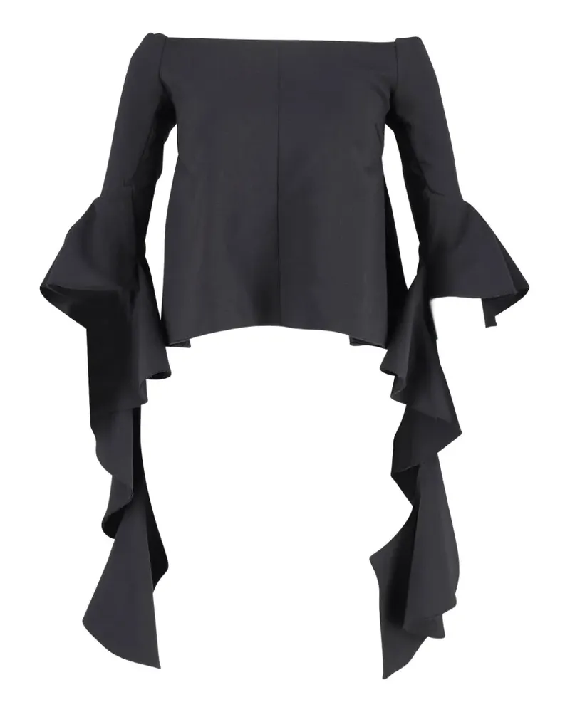 ELLERY Delores off-shoulder ruffle-sleeves top - Schwarz Schwarz