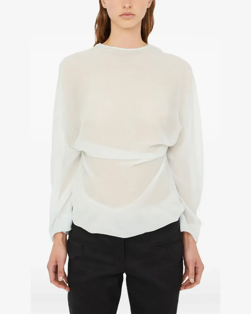 Christopher Esber lace-trim open-back top - Nude Nude