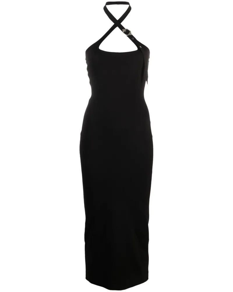 ATTICO Midikleid mit Zierschnalle - Schwarz Schwarz