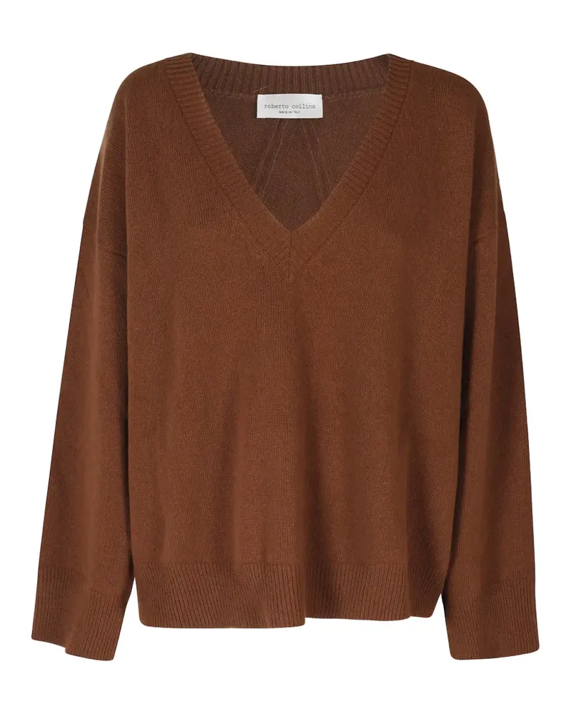 Roberto Collina Pullover mit V-Ausschnitt - Braun Braun