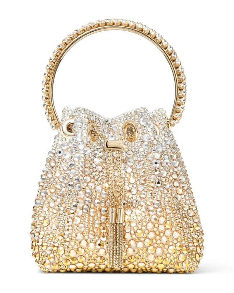 Jimmy Choo Bon Bon Beuteltasche mit Kristallen - Gold Gold