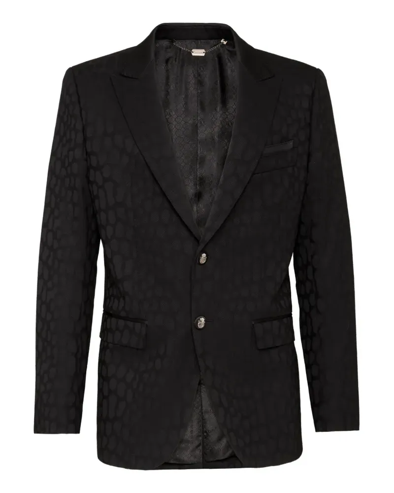 Billionaire crocodile-effect peak-lapel blazer - Schwarz Schwarz