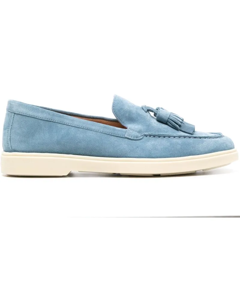 Santoni Loafer aus Wildleder mit Quasten - Blau Blau