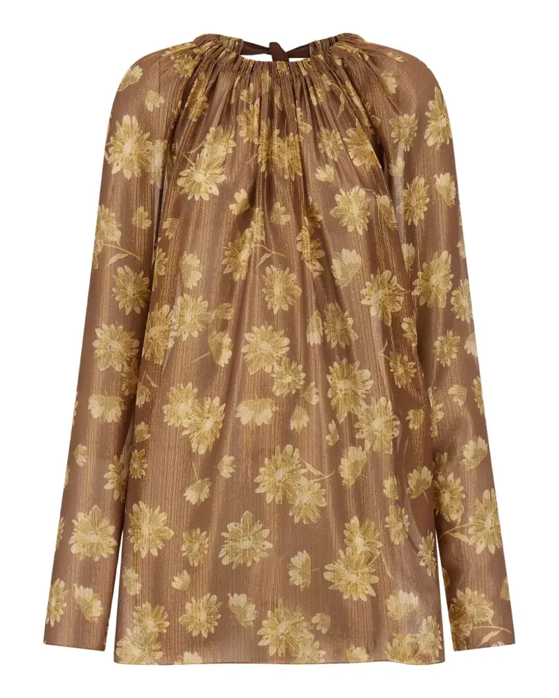 Ferragamo Bluse aus Seidenlamé - Braun Braun
