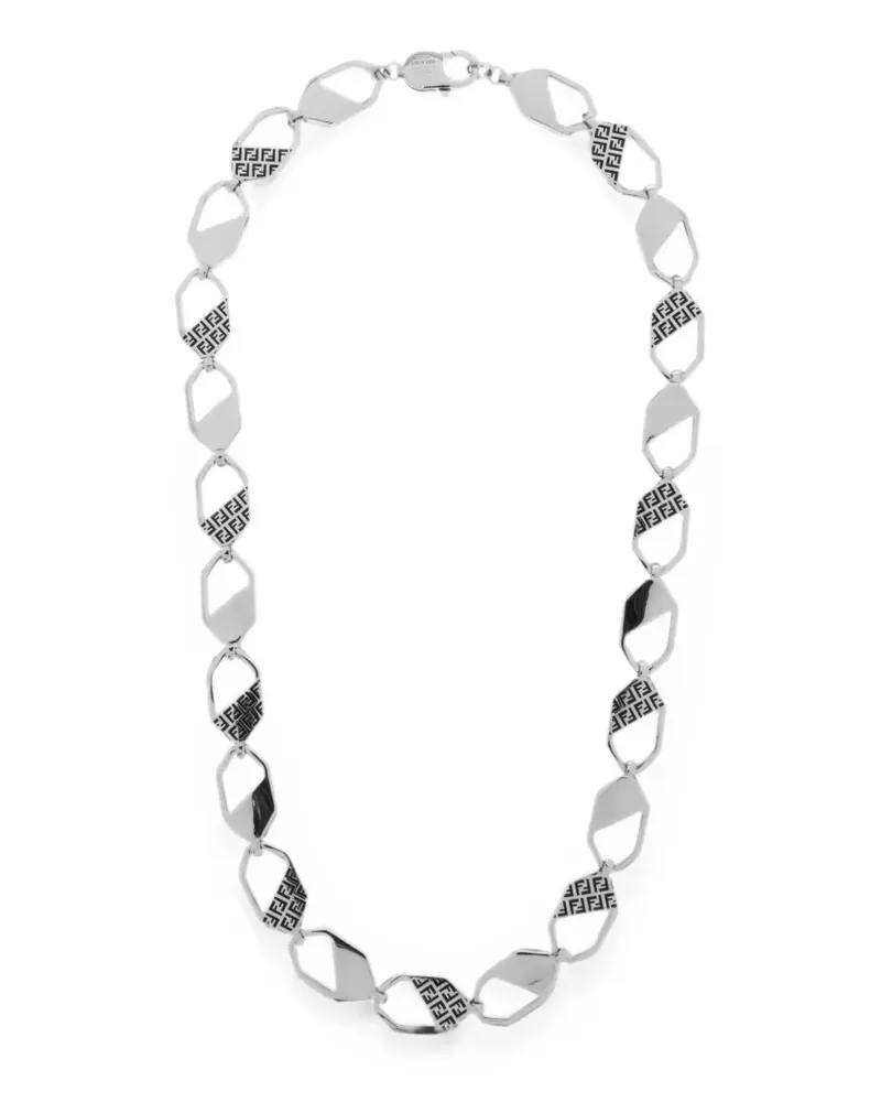 Fendi Geometrische Halskette mit FF-Motiv - Silber Silber