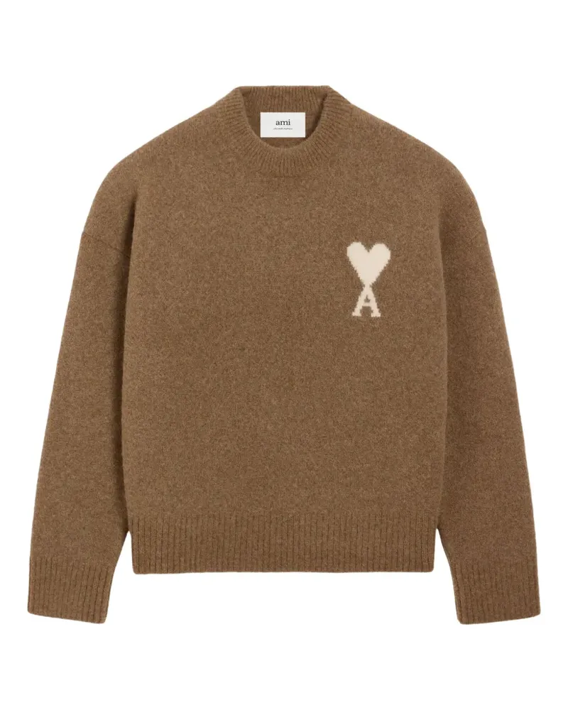 AMI Paris Ami de Coeur Strick mit Rundhalsausschnitt - Braun Braun