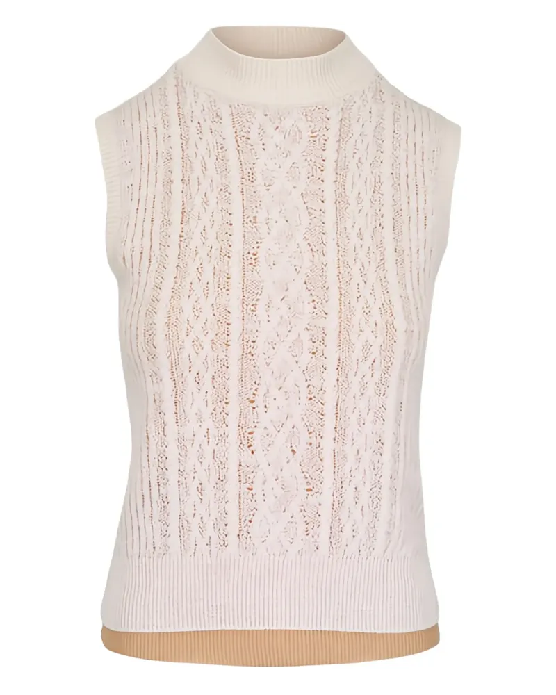 Vince cable-knit high-neck vest - Nude Nude