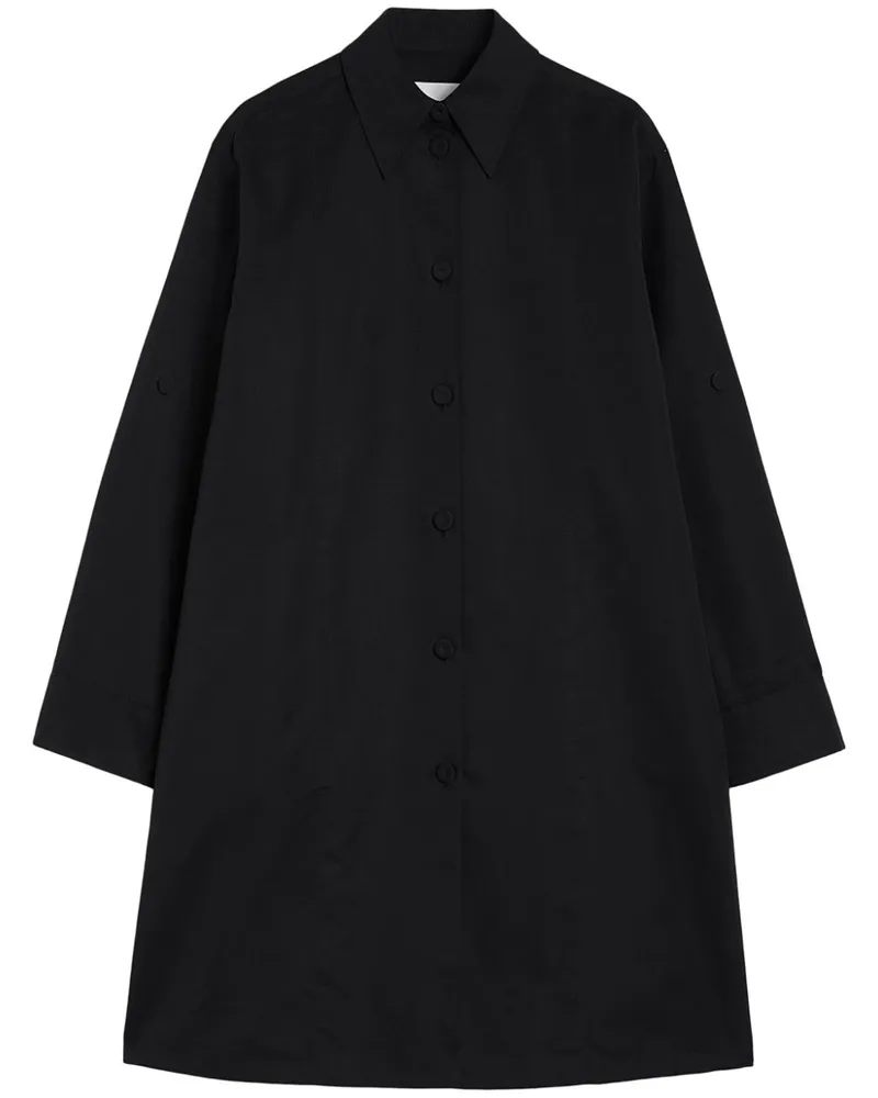 Jil Sander Geknöpfter Mantel - Schwarz Schwarz