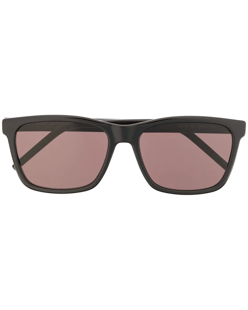 Saint Laurent Eckige Sonnenbrille - Schwarz Schwarz