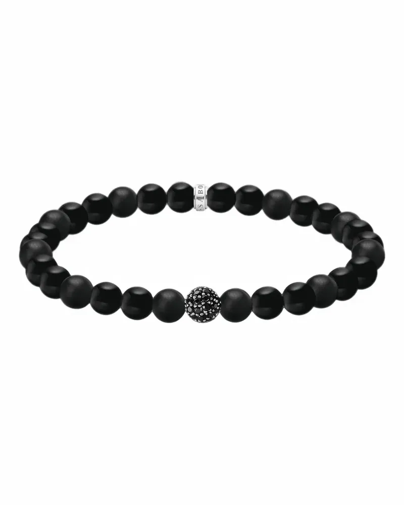 Thomas Sabo Armband mit Obsidian-Pavé-Perle - Schwarz Schwarz