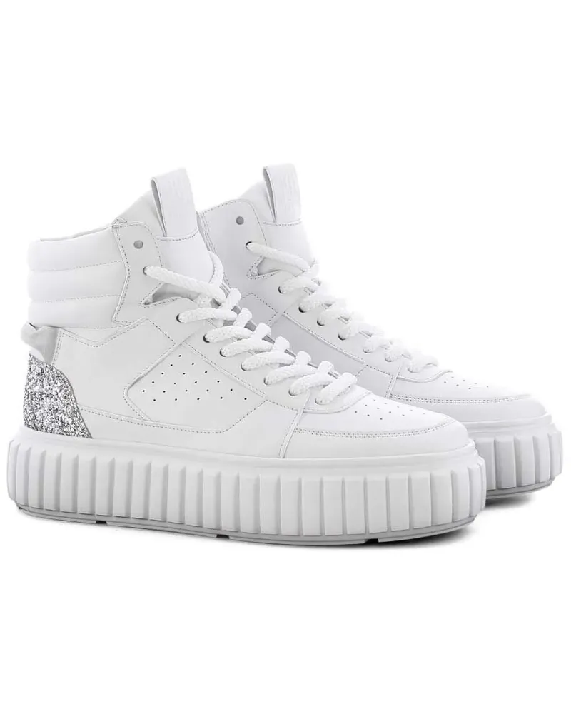 Kennel & Schmenger High-Top-Sneakers mit Glitter-Optik - Weiß Weiß