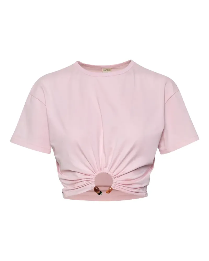 Baobab Collection Gerafftes Tika T-Shirt mit Ringdetail - Rosa Rosa