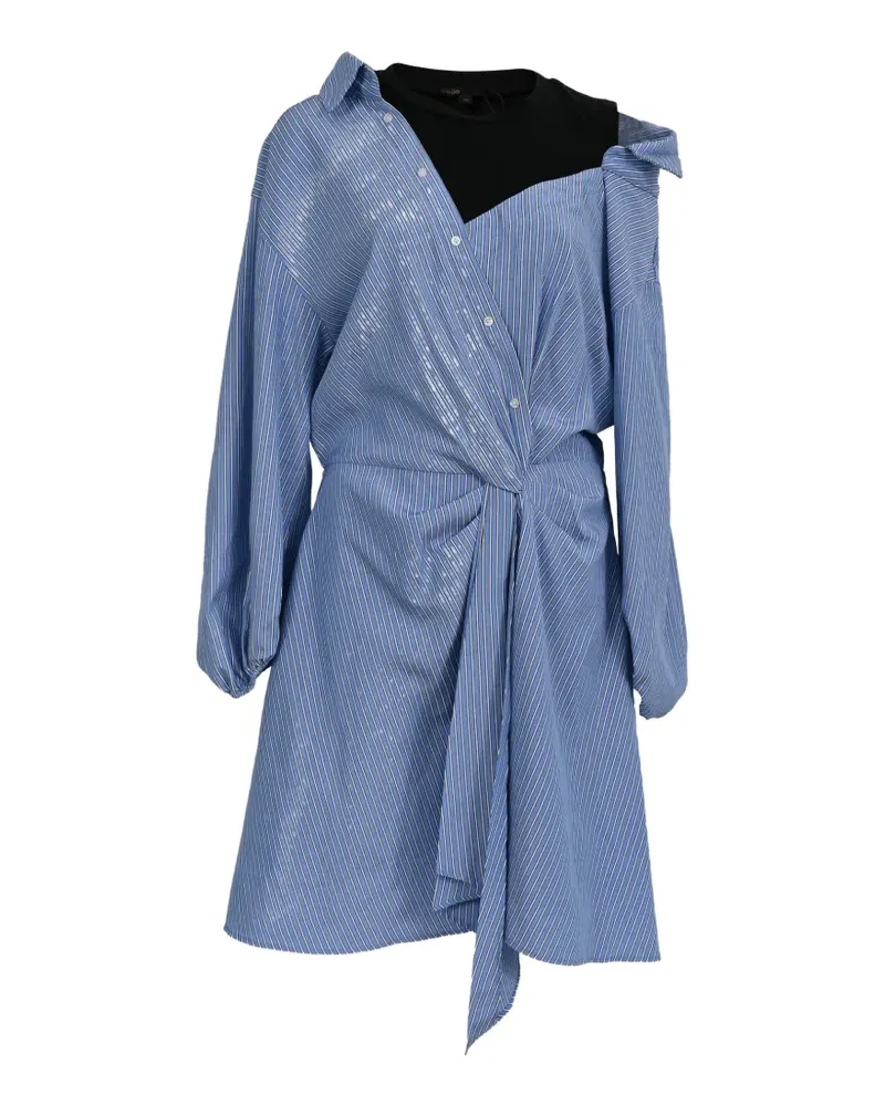 Maje Hemdkleid mit Trompe-l'oeil-Muster - Blau Blau