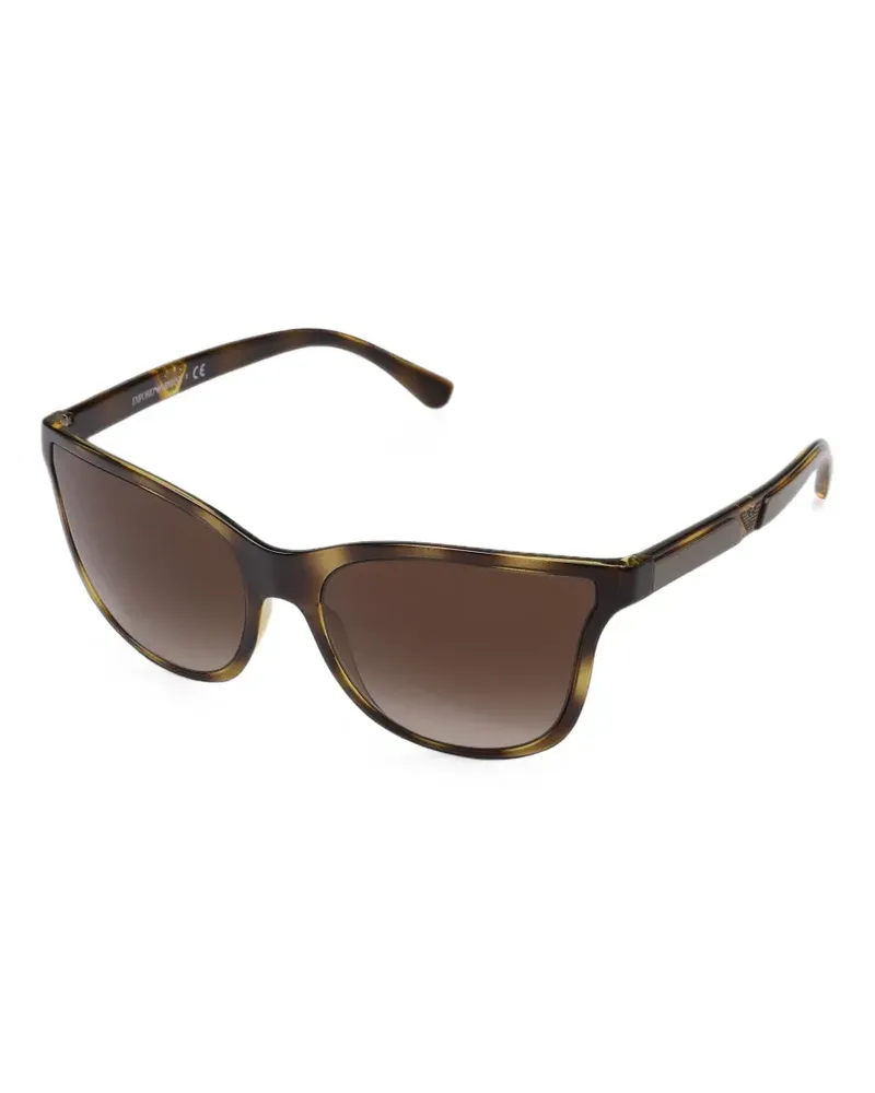 Emporio Armani tortoiseshell-effect cat-eye sunglasses - Braun Braun