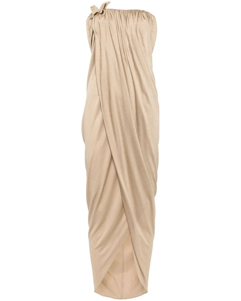 Blumarine Drapiertes Abendkleid Nude