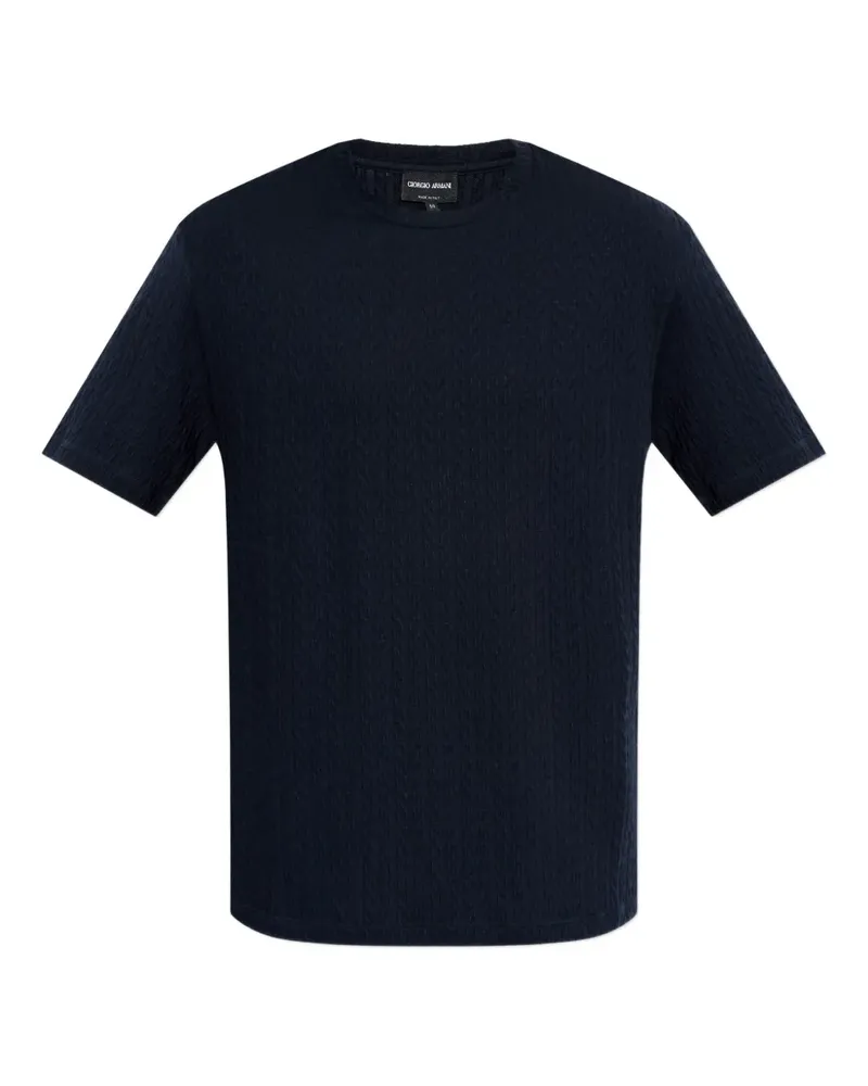 Giorgio Armani textured T-shirt - Blau Blau