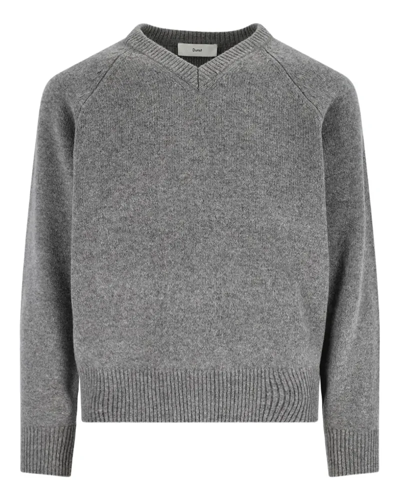 Dunst v-neck wool sweater - Grau Grau